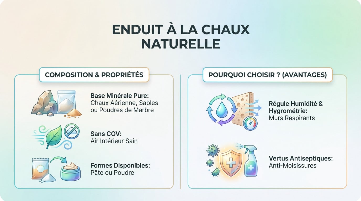 Application d'un enduit à la chaux naturelle blanche sur un mur intérieur